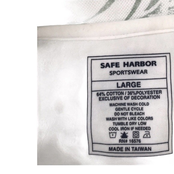 Safe Harbor Men's White & Green Short Sleeves Collared Polo T Shirt Size Large - Picture 5 of 5